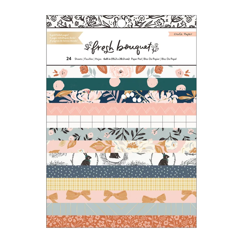 Crate Paper - Fresh Bouquet 6x8 Paper Pad with Gold Foil (24 Sheets)