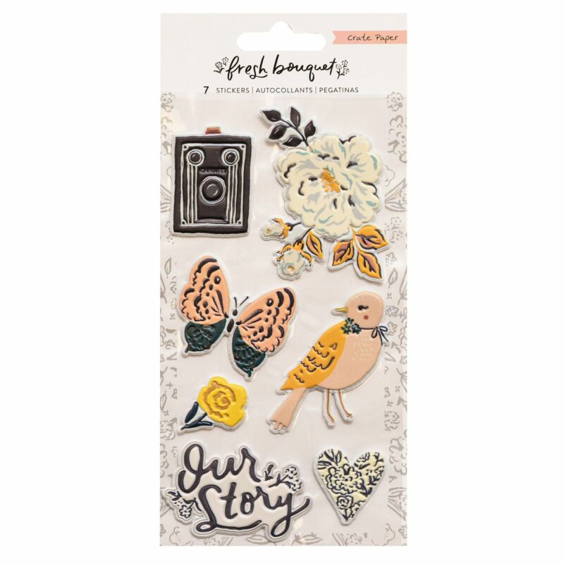 Crate Paper - Fresh Bouquet Embossed Puffy Sticker