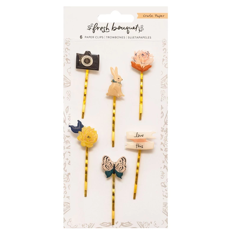 Crate Paper - Fresh Bouquet Epoxy Paper Clips (9 Piece)