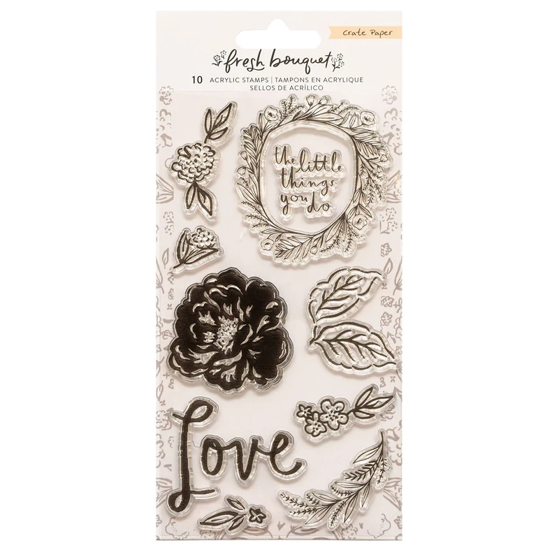 Crate Paper - Fresh Bouquet Acrylic Stamp Set