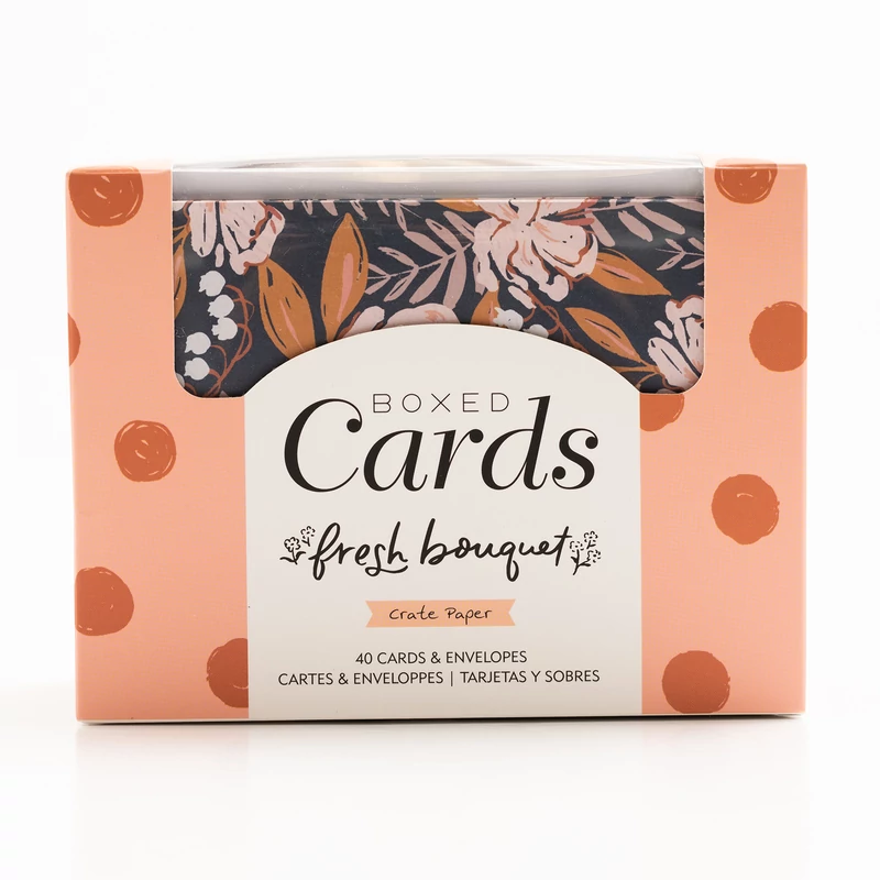 Crate Paper - Fresh Bouquet Boxed Cards Set (40 Cards and 40 Envelopes)