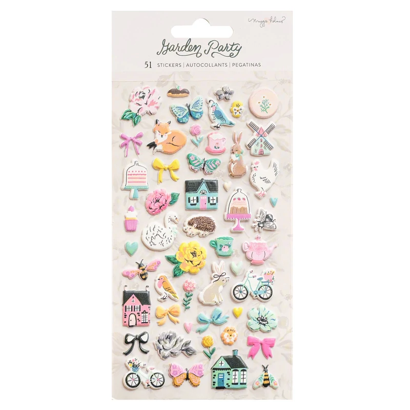 American Crafts - Maggie Holmes - Garden Party Puffy Sticker (51 Piece)