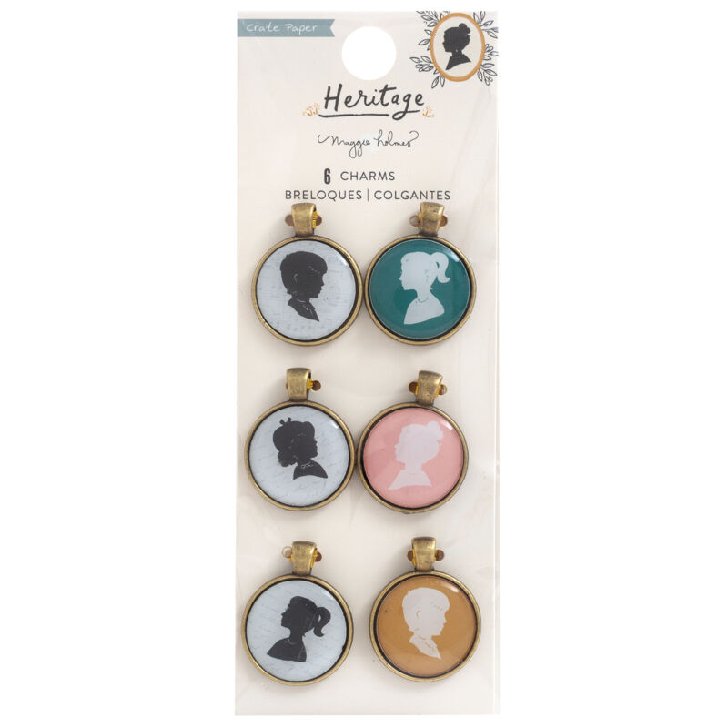 Crate Paper - Maggie Holmes - Heritage Epoxy Portrait Charms (6 Piece)