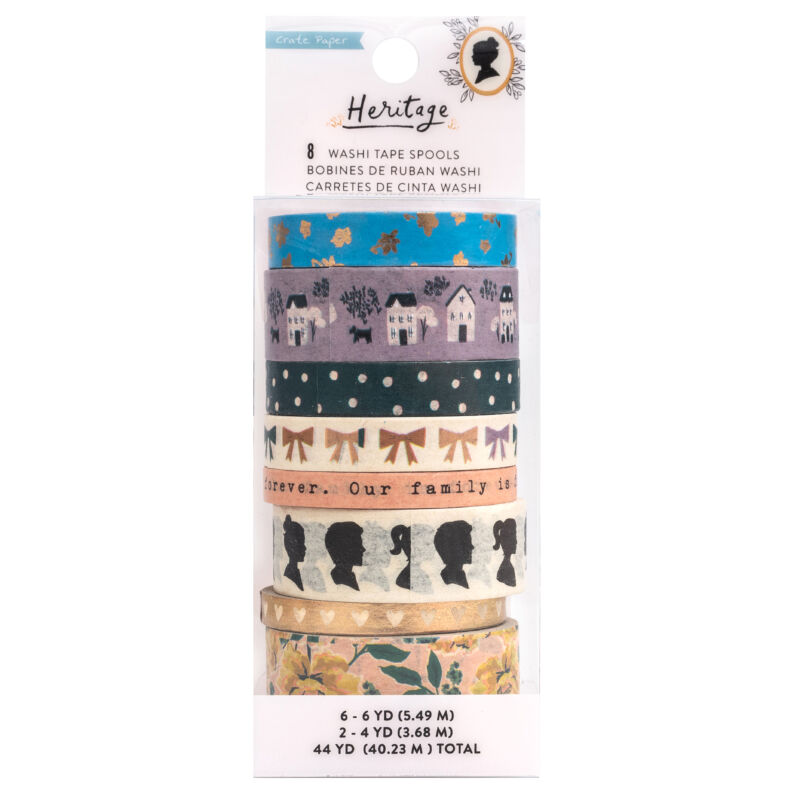 Crate Paper - Maggie Holmes - Heritage Washi Tape Set 44 Yards (8 Piece)