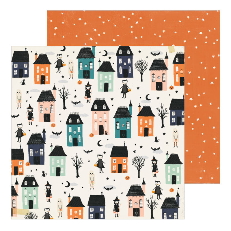 Crate Paper - Hey, Pumpkin 12x12 Patterned Paper - Happy Haunting