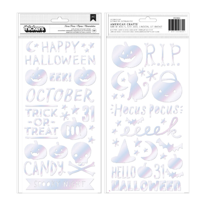 Crate Paper - Hey, Pumpkin  Holographic   Puffy Phrase Thickers (131 Piece)