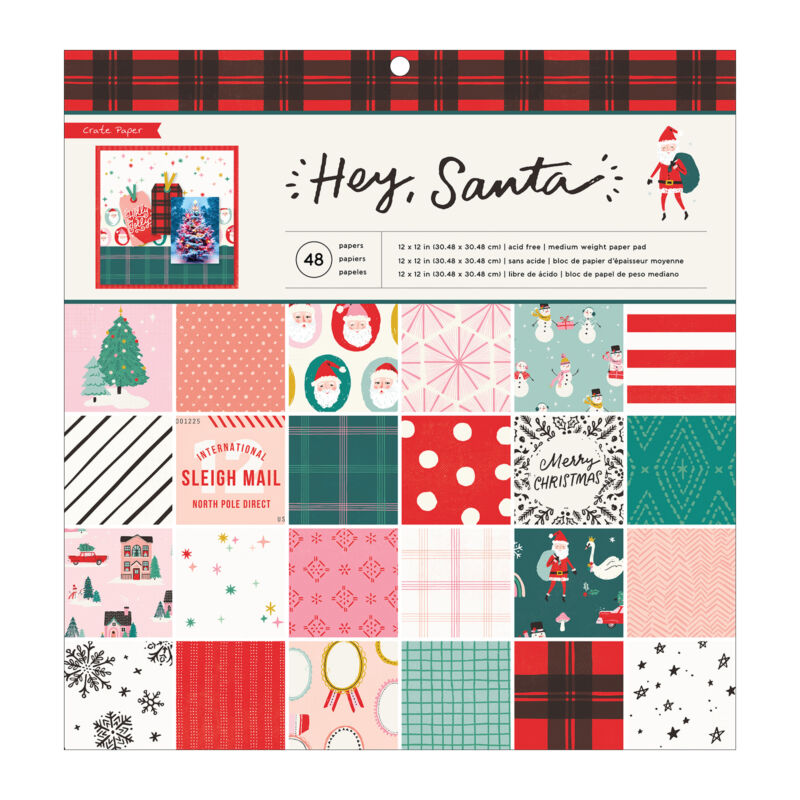 Crate Paper - Hey, Santa 12x12 Paper Pad (48 Sheets)