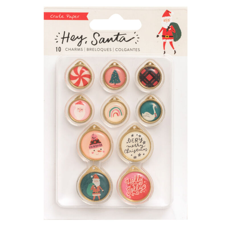 Crate Paper - Hey, Santa Charms (10 Piece)
