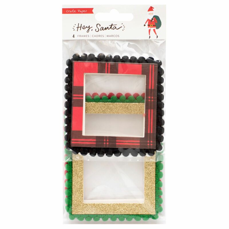 Crate Paper - Hey, Santa pom-pom keretek (4 db)