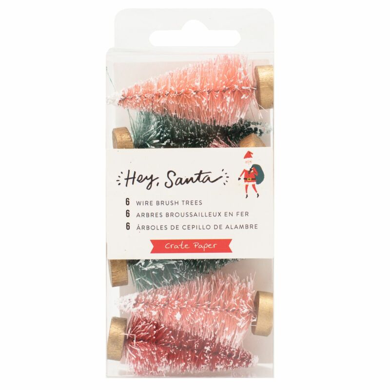 Crate Paper - Hey, Santa Wire Brush Trees - Multicolor (6 Piece)