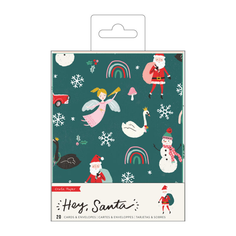 Crate Paper - Hey, Santa Boxed Cards (20 Cards and 20 Envelopes)