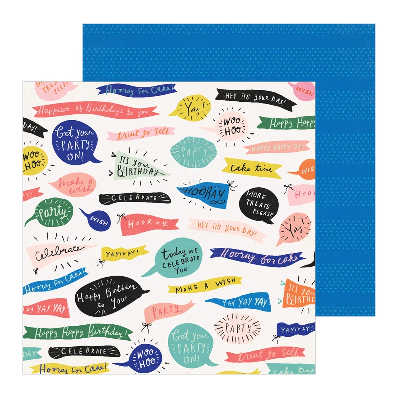 Crate Paper - Hooray 12x12 Patterned Paper -  Woo Hoo