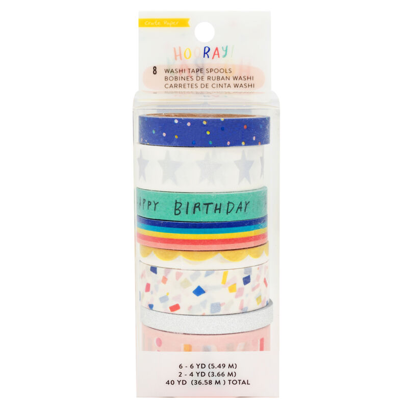 Crate Paper - Hooray Washi Tape (8 Piece)