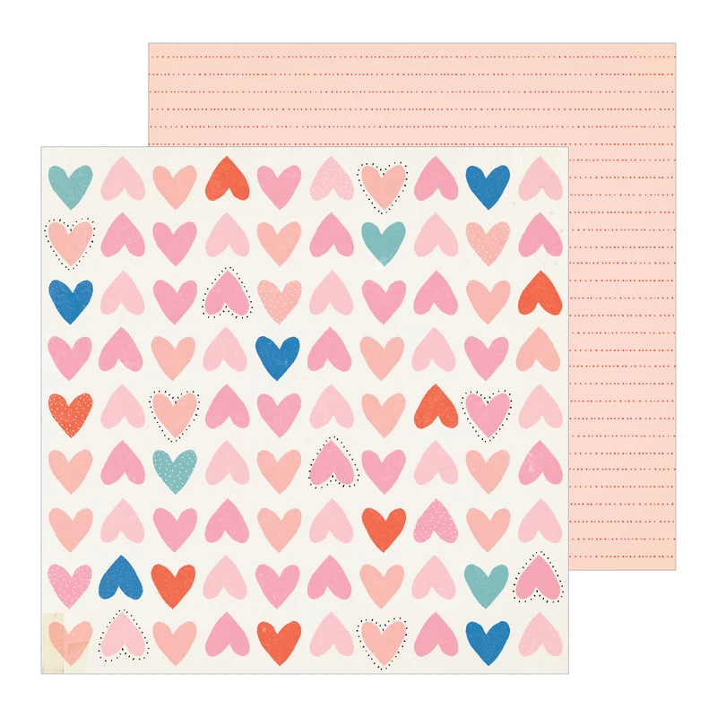 Crate Paper - La La Love 12x12 Patterned Paper - Be Mine