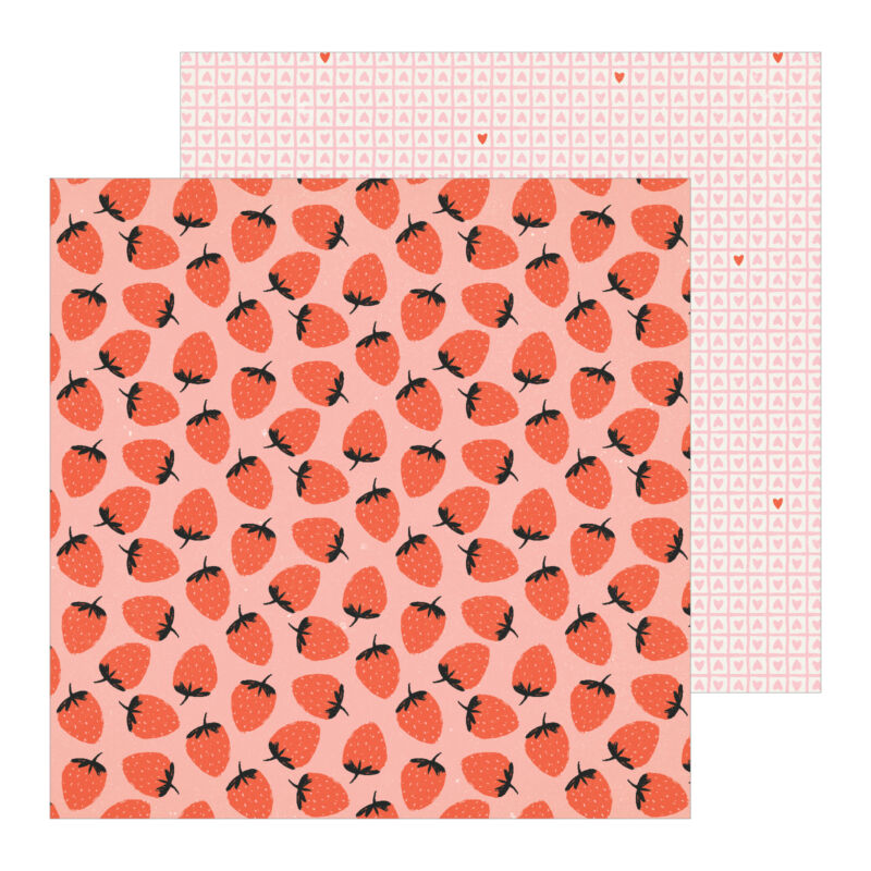 Crate Paper - La La Love 12x12 Patterned Paper - Berry Sweet