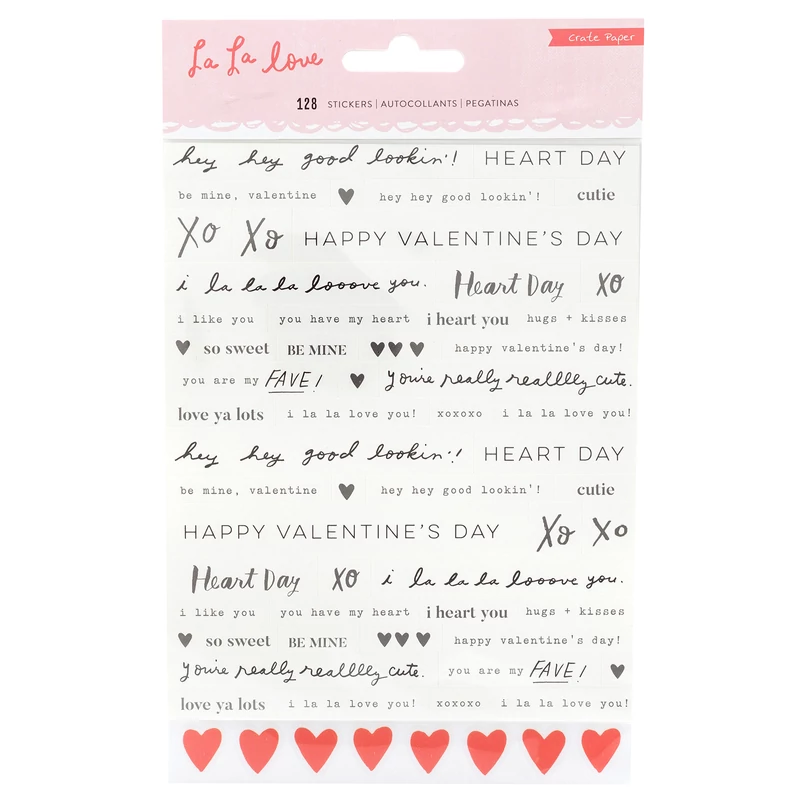 Crate Paper - La La Love Phrases Sticker (128 Piece)