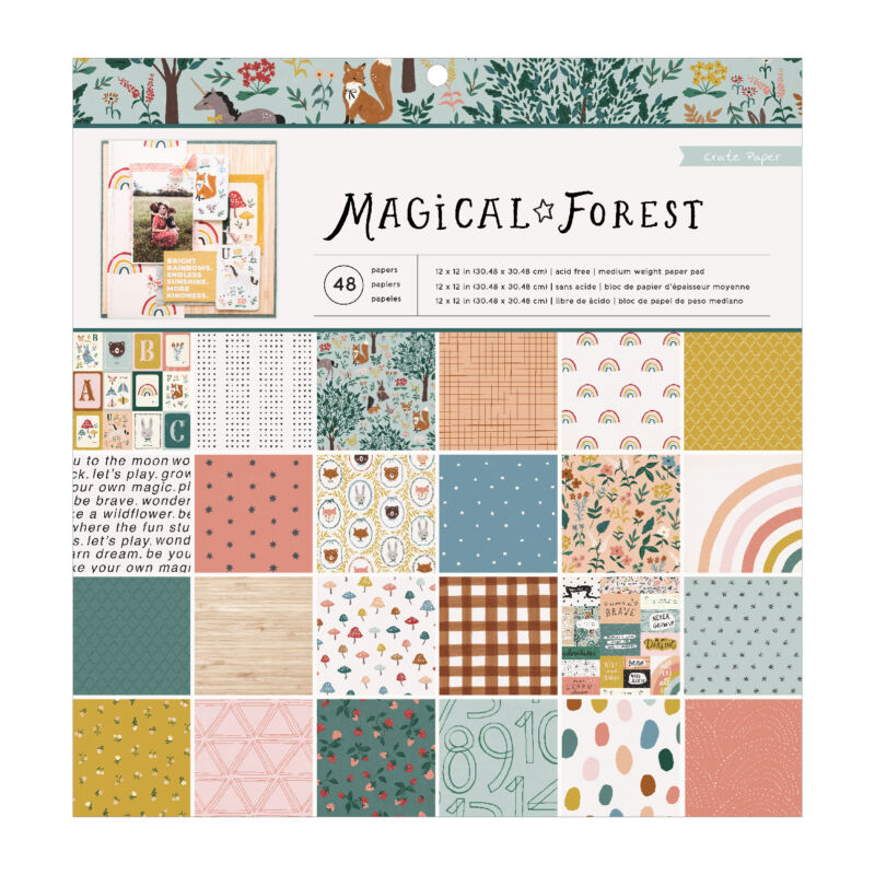 Crate papír - Magical Forest 12x12 papírtömb (48 lap)