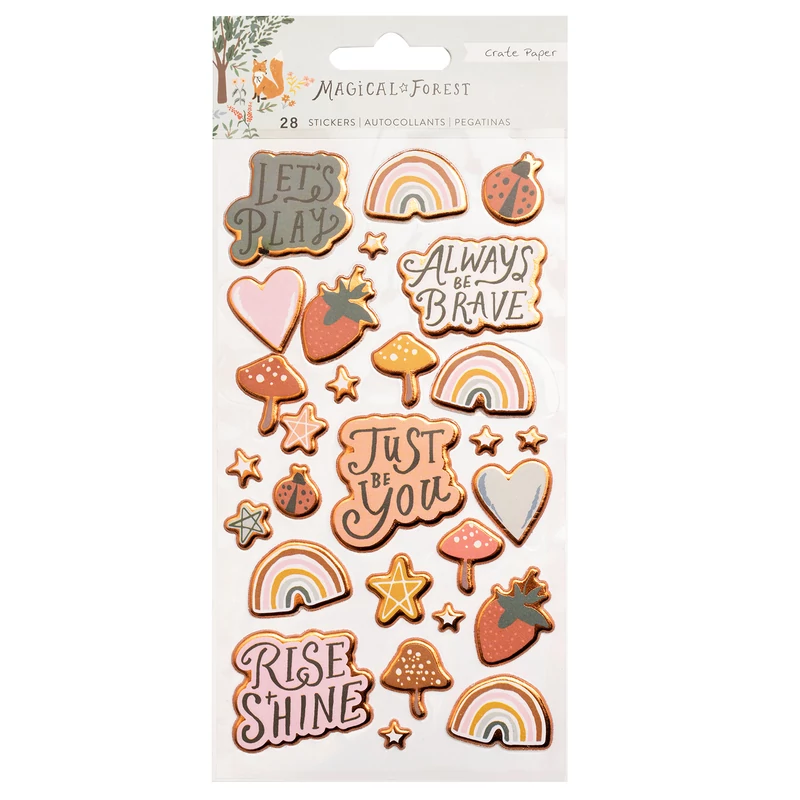 Crate Paper - Magical Forest Puffy Sticker (28 Piece)