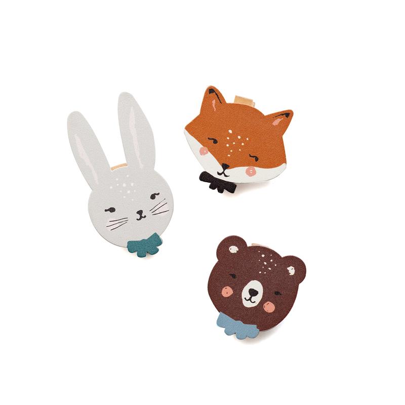WOOD ICON CLOTHES PINS scrapbooking Crate Paper MAGICAL FOREST 4pc