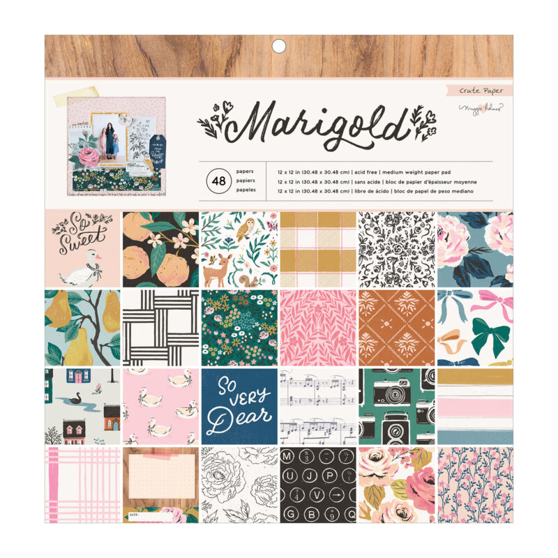 Crate Paper - Maggie Holmes - Marigold 12x12 Paper Pad (48 Sheets)