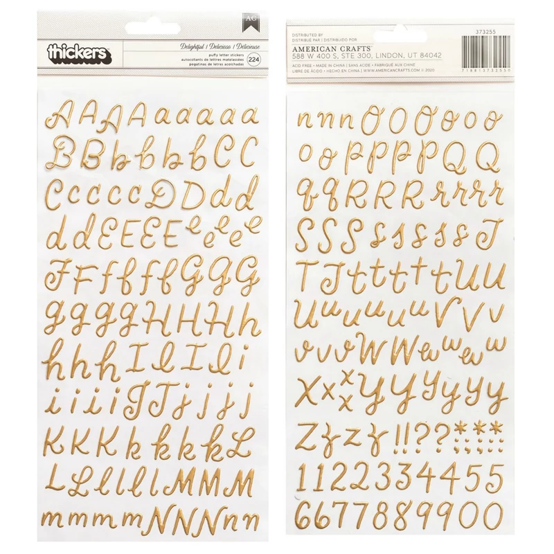 Crate Paper - Maggie Holmes - Marigold Puffy Alpha Thickers - Delightful (224 Piece)