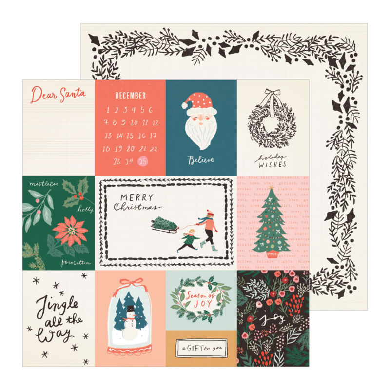 Crate Paper - Merry Days 12x12 Paper - Sleigh Ride