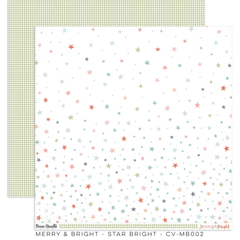 Cocoa Vanilla Studio - Merry & Bright 12x12 Paper - Star Bright