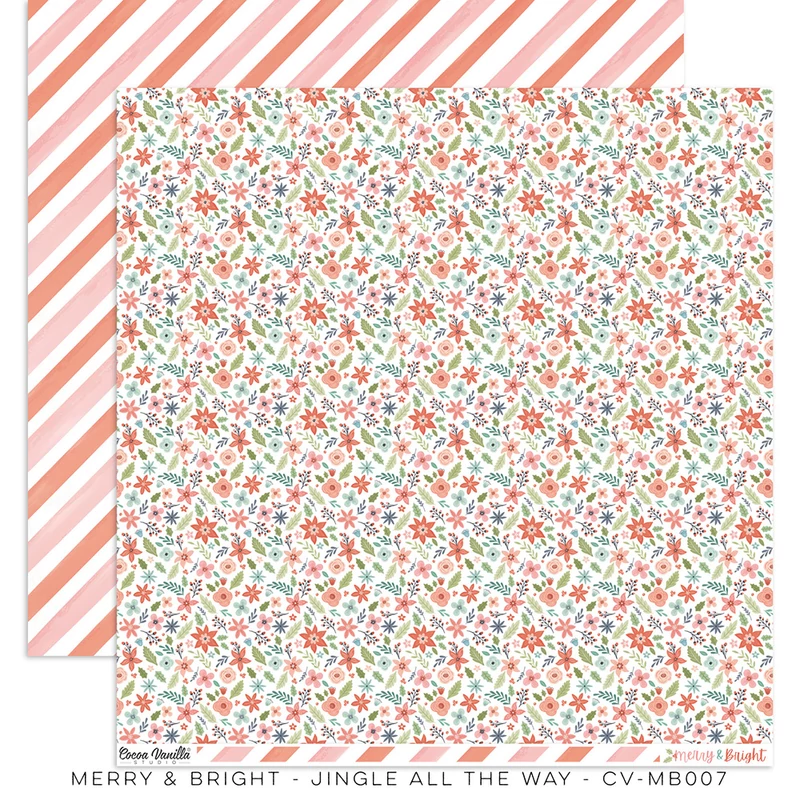 Cocoa Vanilla Studio - Merry & Bright 12x12 Paper - Jingle All The Way