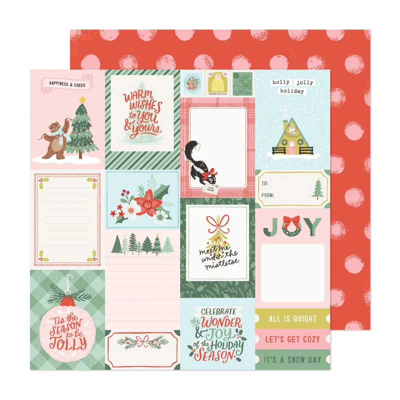 Crate Paper - Mittens and Mistletoe 12x12 Paper - Holly Jolly