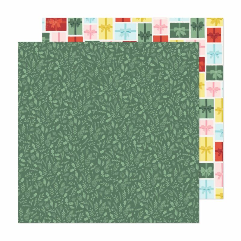 Crate Paper - Mittens and Mistletoe 12x12 Paper - Evergreen