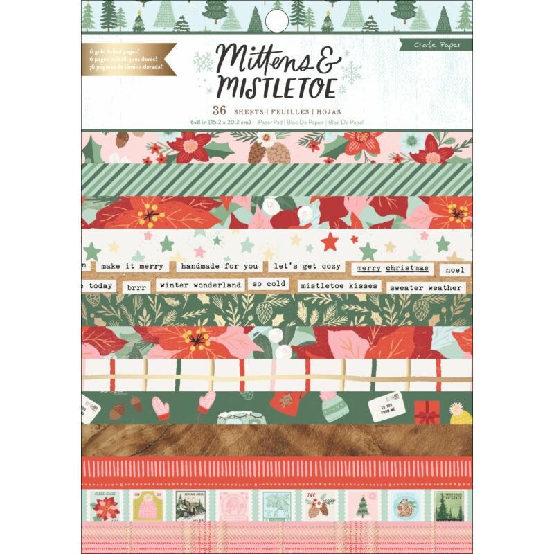 Crate Paper - Mittens and Mistletoe 6x8 Paper Pad