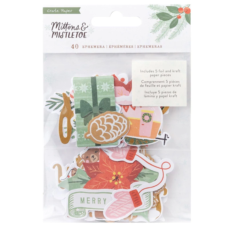 Crate Paper - Mittens and Mistletoe Icon Ephemera