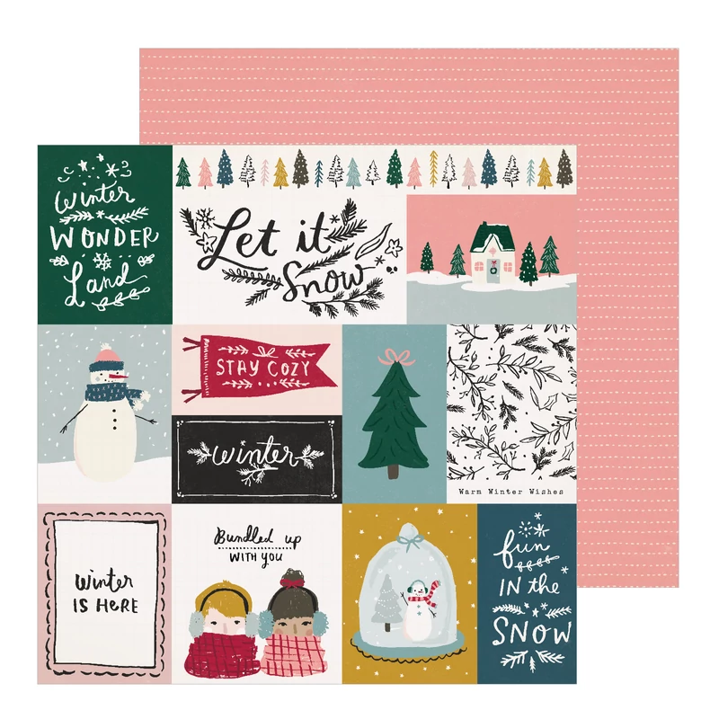 Crate Paper - Snowflake 12x12 Patterned Paper - Bundled