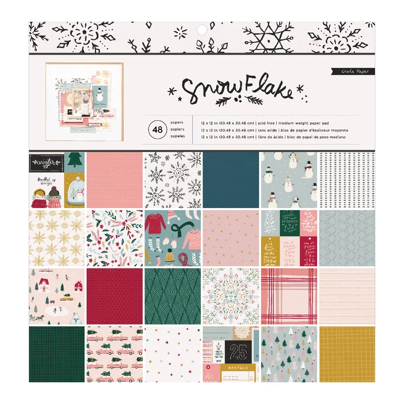 Crate Paper - Snowflake 12x12 Paper Pad (48 sheets)
