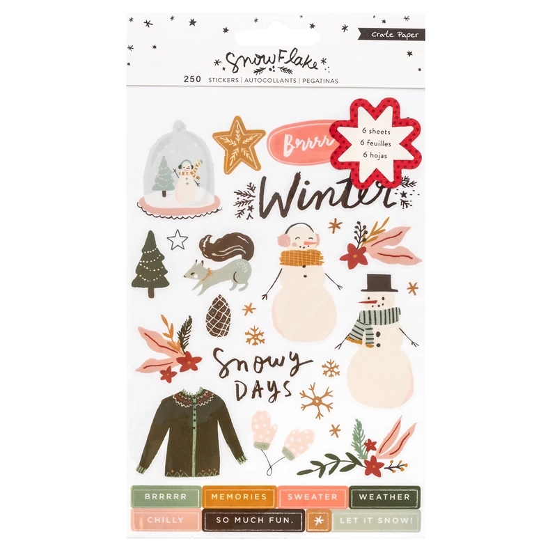 Crate Paper - Snowflake Clear Sticker Book (48 Piece)