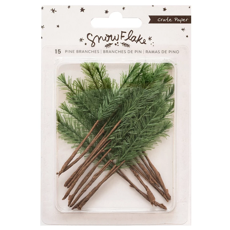 Crate Paper - Snowflake Pine Branches (15 Piece)