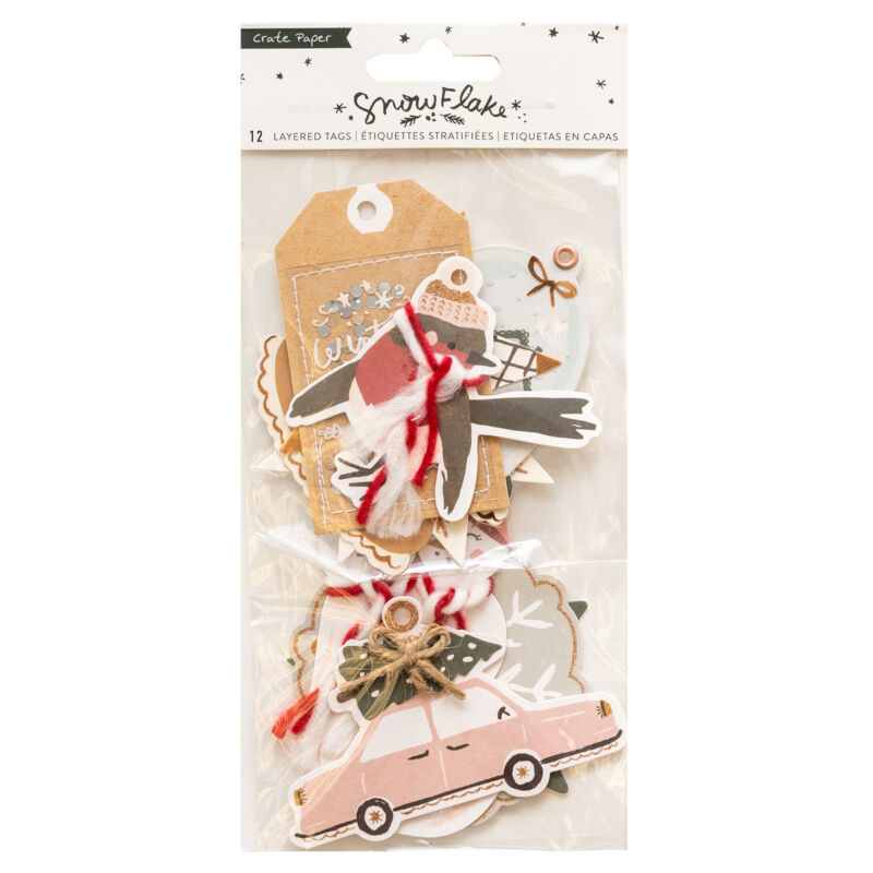Crate Paper - Snowflake Layered Tags (12 Piece)
