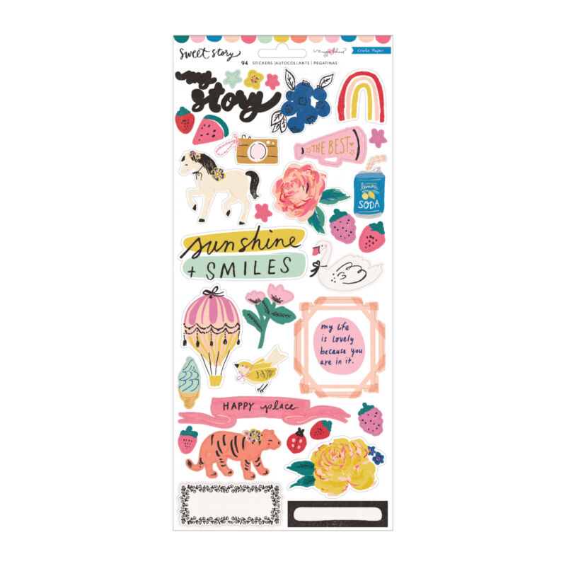 Crate Paper - Maggie Holmes - Sweet Story 6x12 Sticker Sheet (94 Piece)