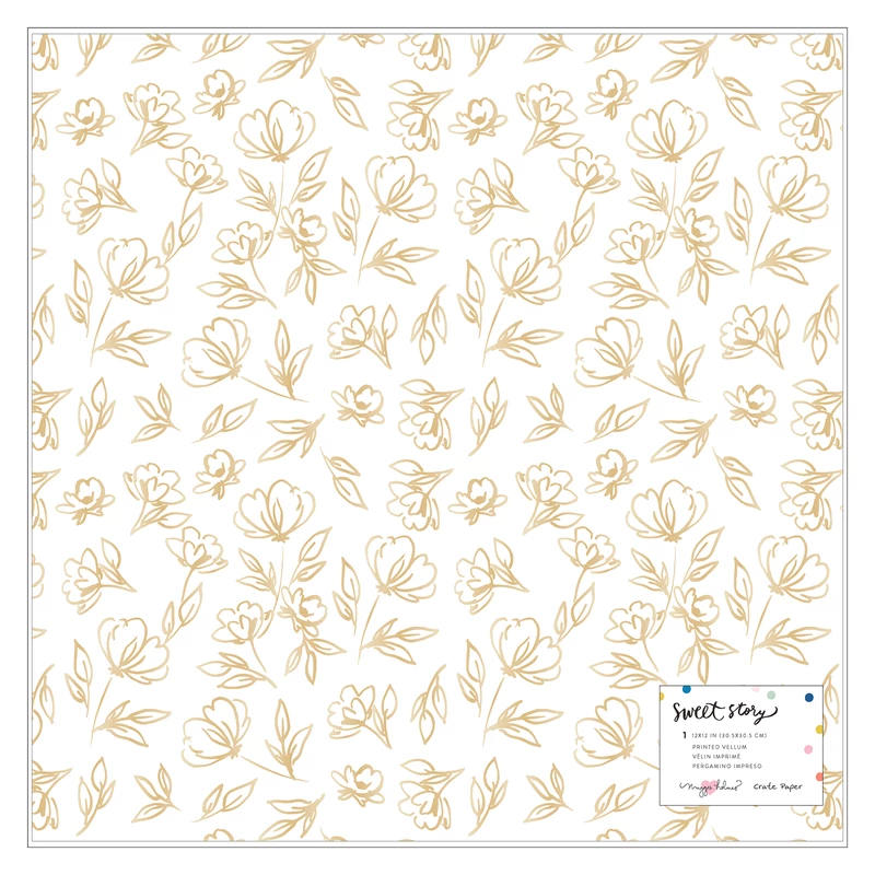 Crate Paper - Maggie Holmes - Sweet Story 12x12 Specialty Vellum Paper - Goldie