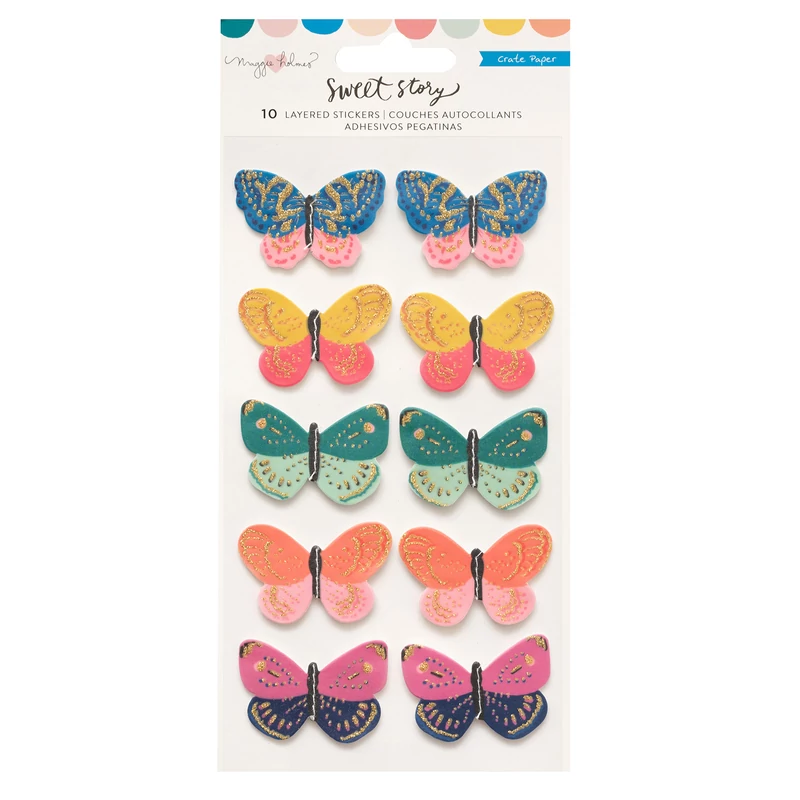 Crate Paper - Maggie Holmes - Sweet Story Layered Butterflies (10 Piece)