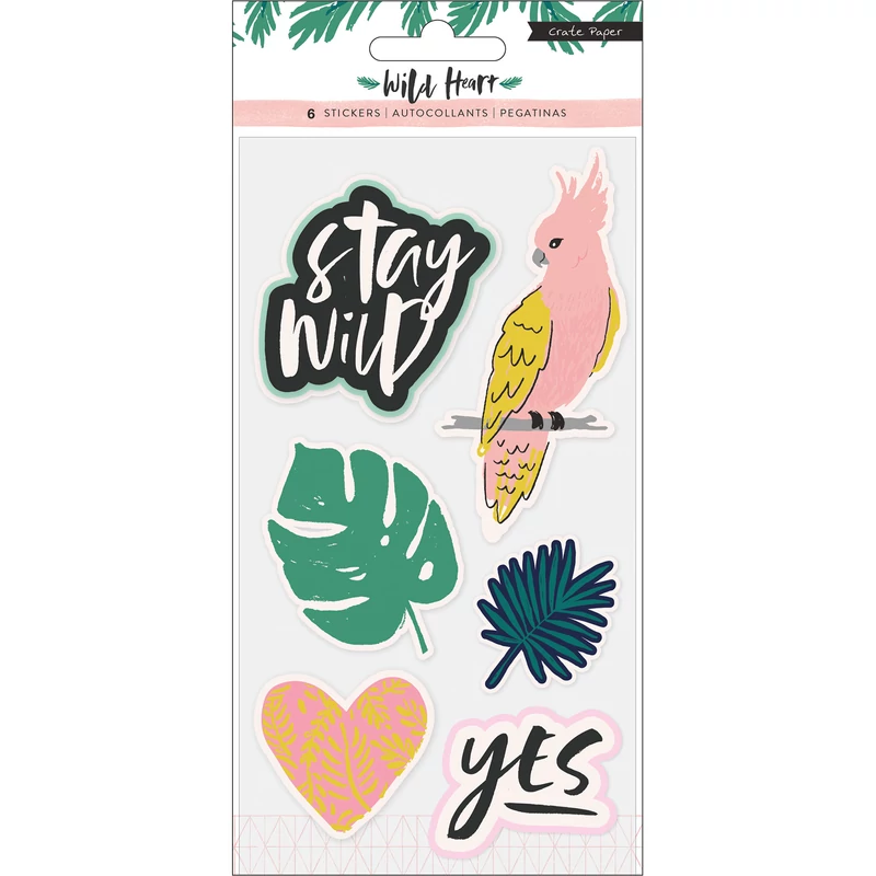 Crate Paper - Wild Heart Embossed Puffy Stickers