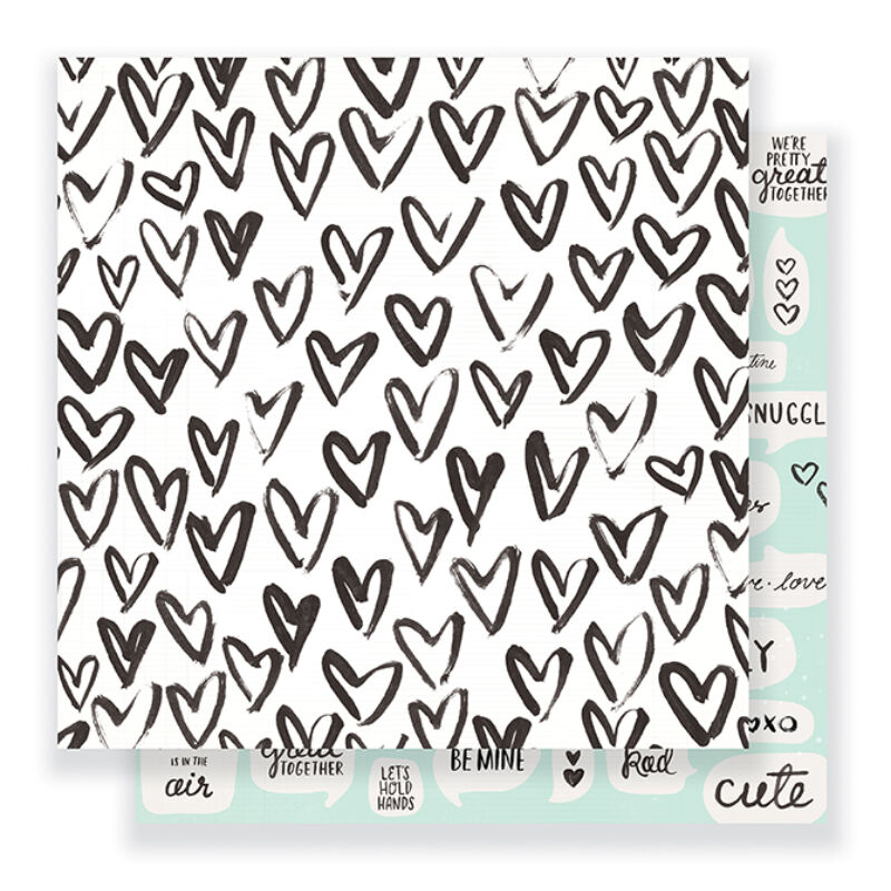 Crate Paper- Heart Day 12x12 Double Sided Paper - Snuggles