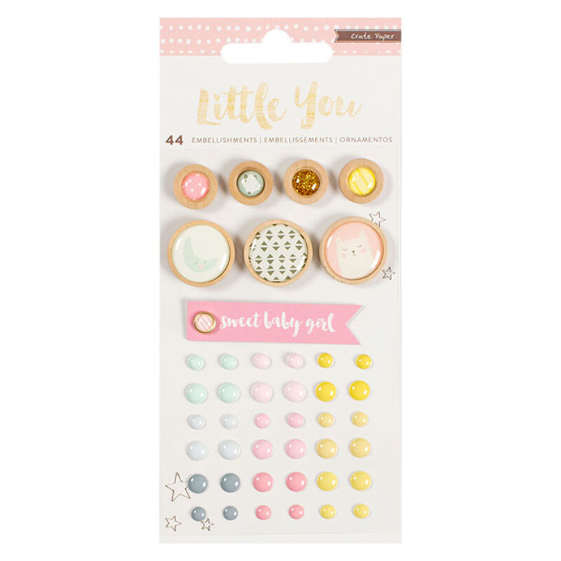 Crate Paper Little You - Girl Mixed Embellishments