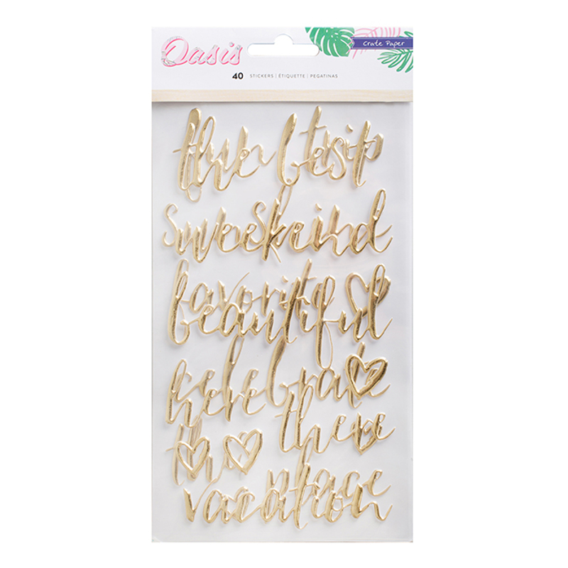 Crate Paper Oasis Gold Foil Puffy Phrases