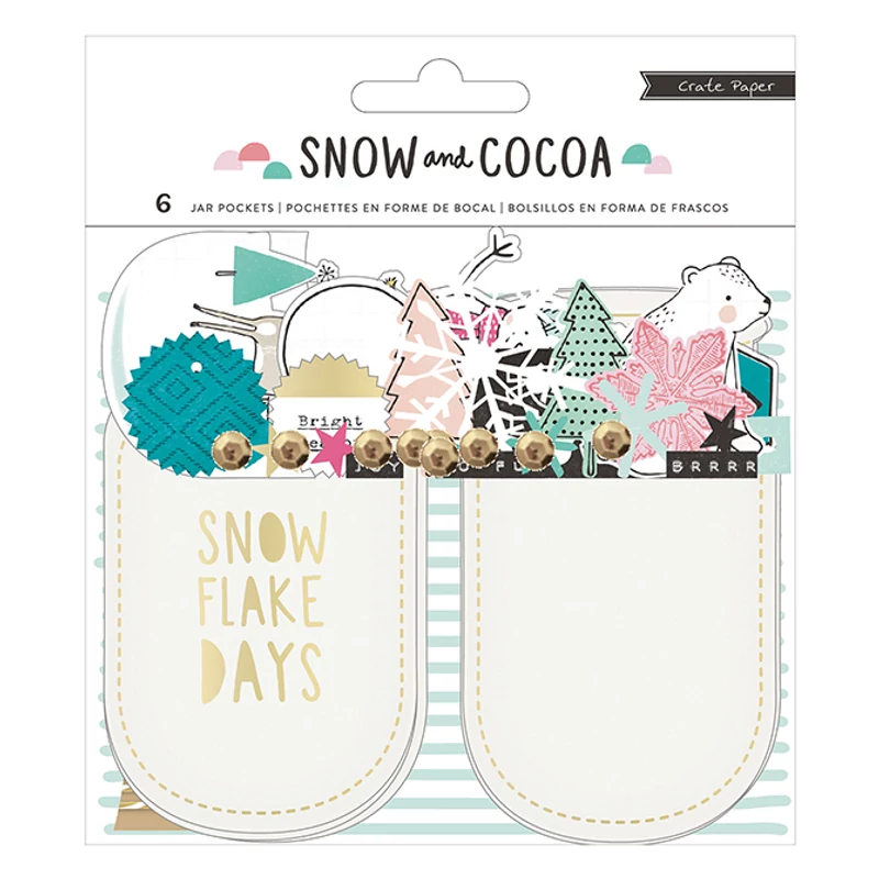 Crate Paper Snow & Cocoa Mason Jar Pocket
