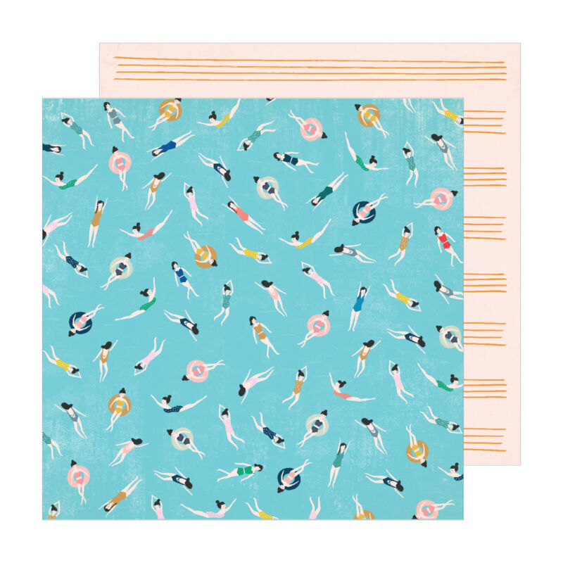 Crate Paper - Maggie Holmes - Sunny Days 12x12 Patterned Paper -  Pool Time