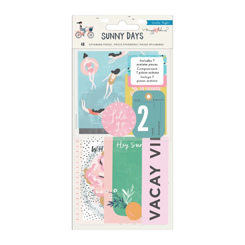 Crate Paper - Maggie Holmes - Sunny Days Ephemera (40 Piece)
