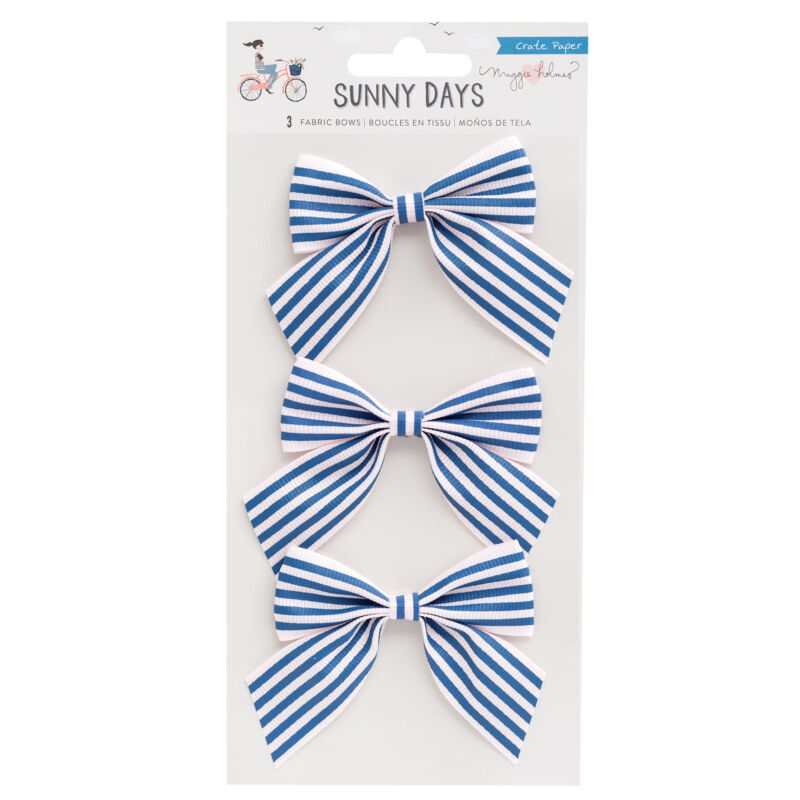 Crate Paper - Maggie Holmes - Sunny Days Fabric Bows (3 Piece)
