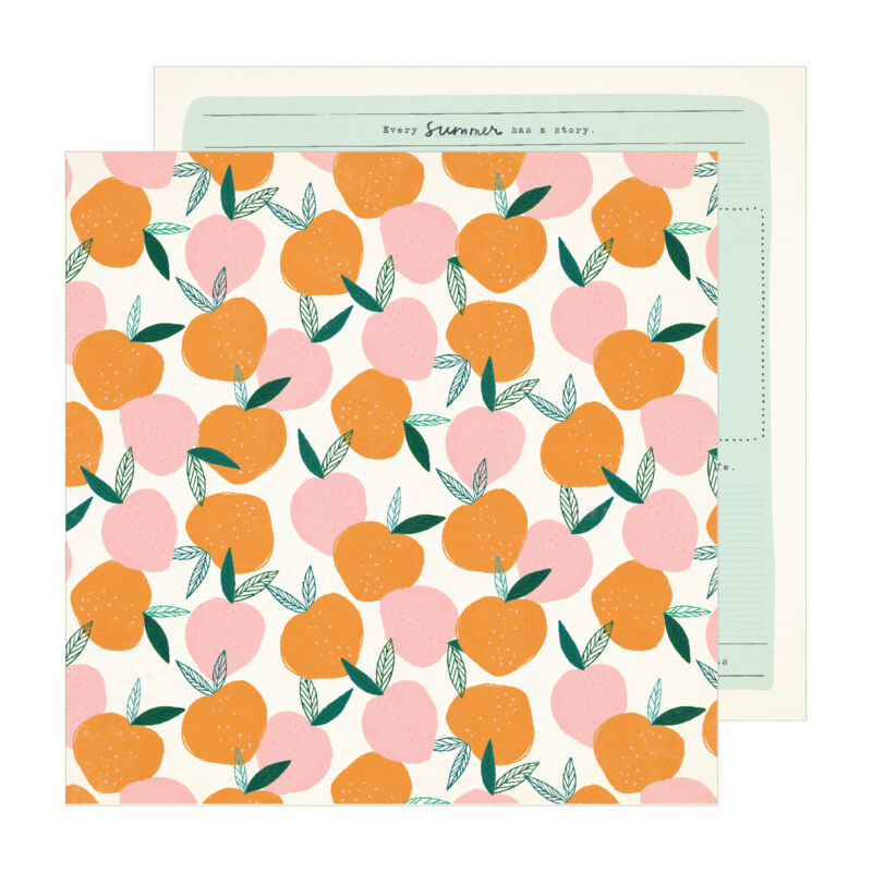 Crate Paper - Maggie Holmes - Sunny Days 12x12 Patterned Paper -  Peachy