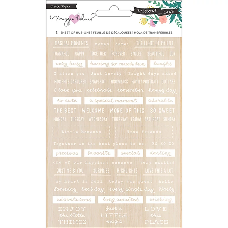 Crate Paper - Maggie Holmes - Willow Lane Rub-Ons
